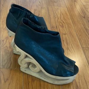 Jeffrey Campbell leather bootie with a open toe